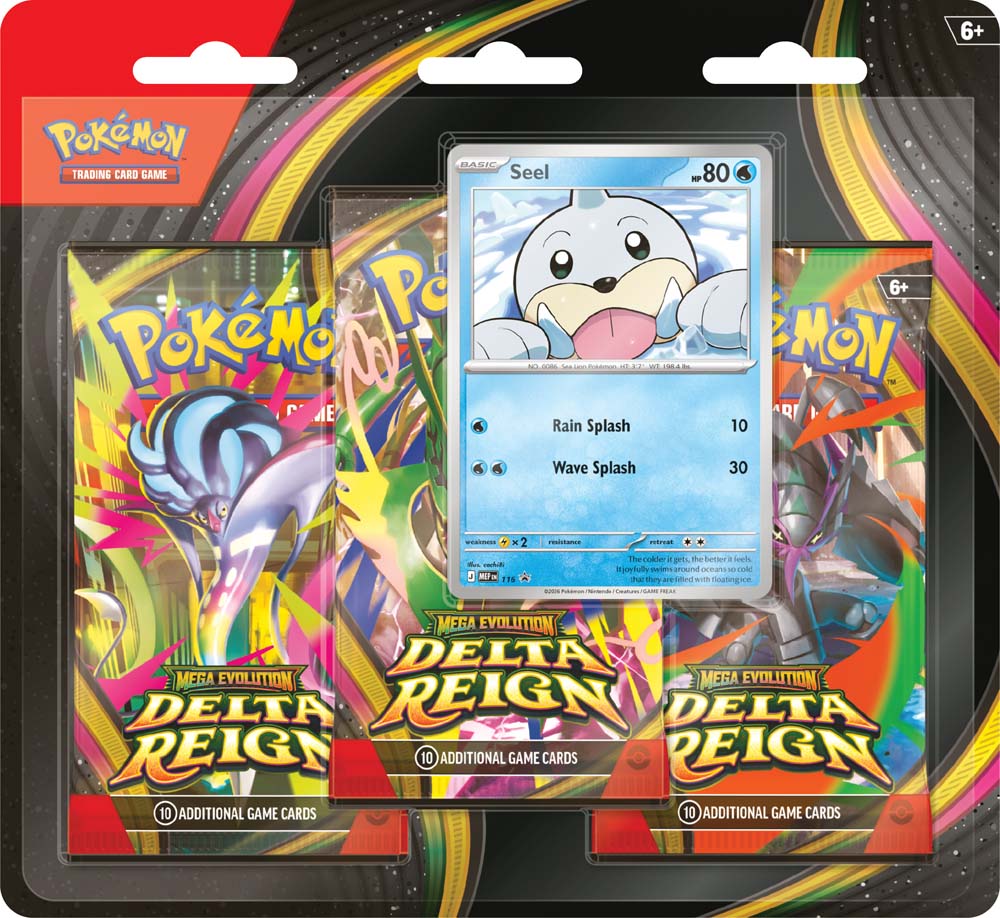 Pokemon TCG ME06 Delta Reign Three-Booster Blister Preorder, ship on November 6 2026