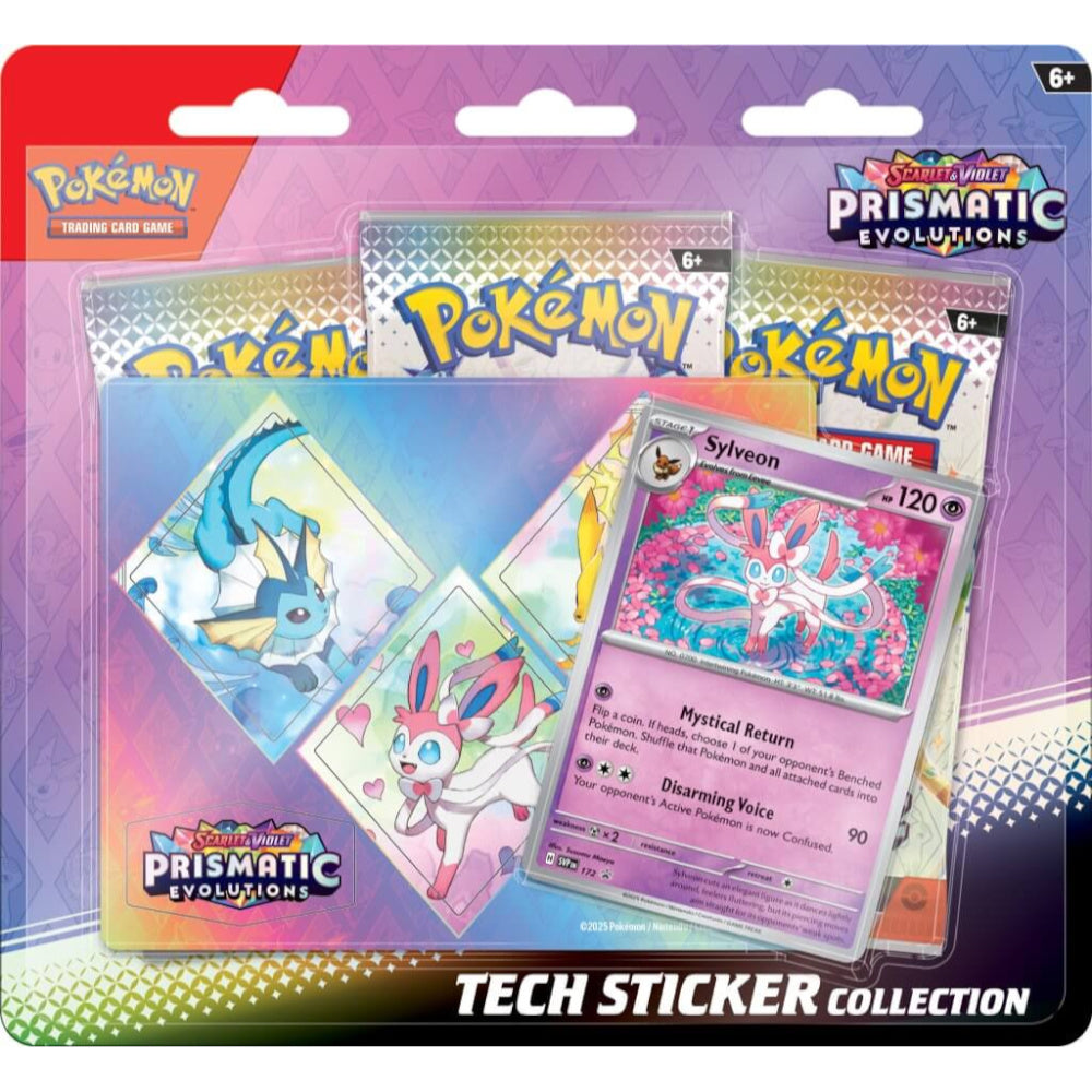 Pokémon TCG Scarlet & Violet 8.5 Prismatic Evolutions Tech Sticker Collection (one promo at random)