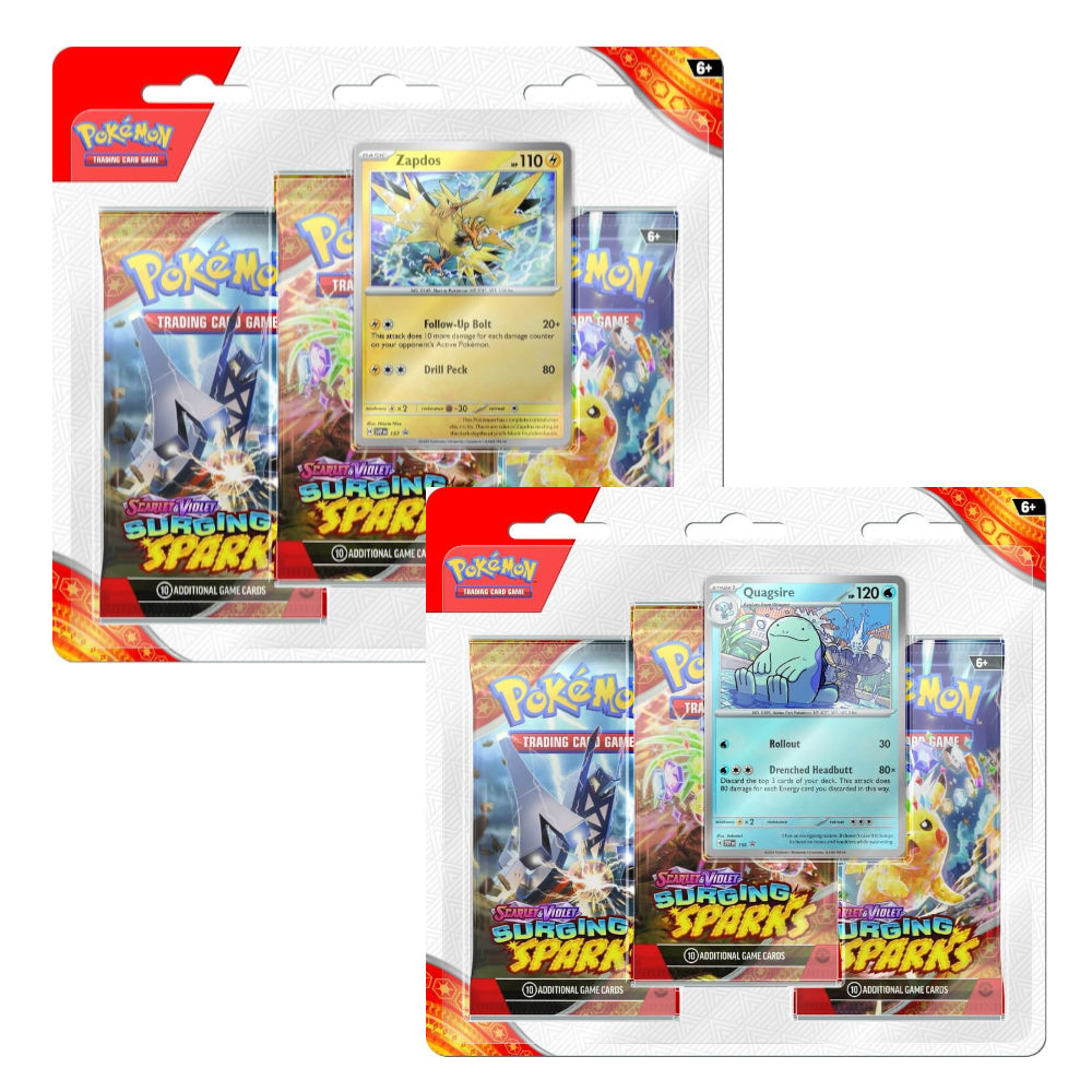 Pokémon TCG Scarlet & Violet 8 Surging Sparks Three Booster Blister (both promos)
